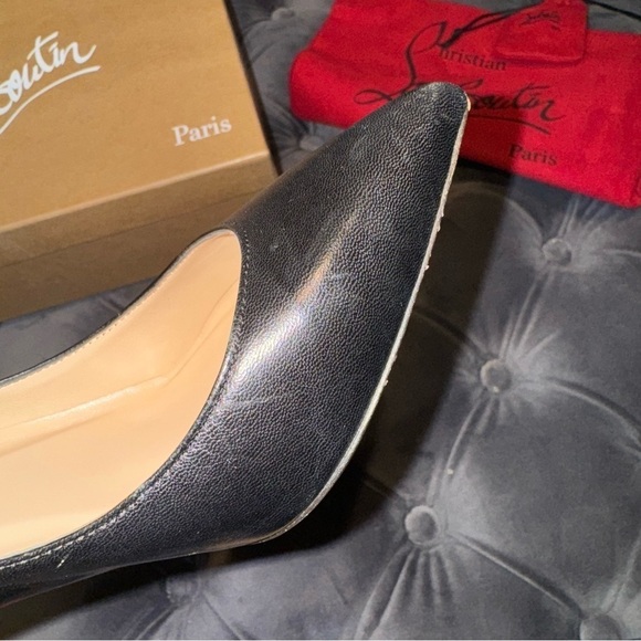 New Size 37 Christian Louboutin O Pigalle Plume 85 Nappa Black Heels - Picture 13 of 16